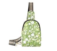 Alla moda Green Grass Nature Flower crossbody fanny bag multiuso fanny pack per le donne per l'escursionismo, Fiore della natura dell'erba verde