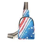 Alla moda Independence Red and Blue Stars borsa per gli uomini multiuso cross body marsupio da viaggio, Independence stelle rosse e blu, 1 taglia, Independence Stelle Rosse e Blu, 1 size