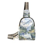 alla moda Moutain River Wash Pittura fanny pack uomini robusto borsa a tracolla per le donne per il pacchetto di giorno, fiume montagna Lavare la pittura