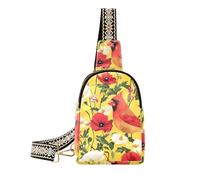 alla moda National Memorial Day Bird Red Flower body fanny pack carino marrone in pelle per il pacchetto di giorno