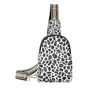 Alla moda Nero e Bianco Leopard Skin Texture borsa a tracolla uomini carino borse a tracolla per le donne per il pacchetto di giorno, Texture della pelle leopardata in bianco e nero