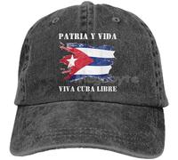 alla Moda Patria Y Vida - Viva Cuba Libre Cappello, Regolabile Vintage Berretto da Baseball Unisex Trucker cap papà Cappello Sport all'aperto Regali all'aperto