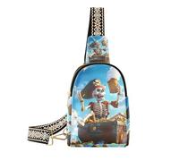 alla moda Pirate Treasure Beach Coconut Trees crossbody fanny pack antifurto in pelle fanny pack crossbody per viaggio, Tesoro dei pirati Alberi di cocco sulla spiaggia, 1 size