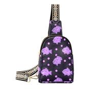Alla moda Puffer Fish Lavanda Polka Dot Pattern corpo fanny bag robusto in pelle fanny pack crossbody per day pack, Motivo a pois lavanda con pesce palla