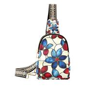Alla moda Red Blur Florals piccola borsa a tracolla moda nero crossbody fanny pack per il giorno pack, Fiori sfocati rossi