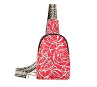 alla moda Red Rose Flowers Line Drawing body fanny pack borse corpo leggero per le donne per l'escursionismo
