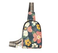 Alla moda Retro Fiori corpo fanny pack leggero per le donne antifurto per il pacchetto di giorno, Fiori retrò.