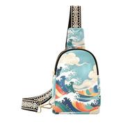 Alla moda Retro Giapponese Colorato Onde Crossbody borsa impermeabile piccole borse per le donne per il viaggio