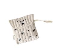 Alla moda Ricamato Farfalla Fiocchi Cosmetici Borsa Donna Mestruale Organizzato Morbido Poliestere Cotone Borse di Stoccaggio Alla Moda Quotidiano, Piccolo fiocco nero, Bellezza di massa