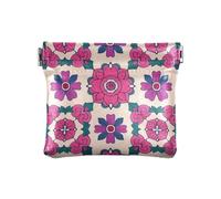 Alla moda Rosa Floreale Colorato Pesca Modello Delle Donne di Cuoio Della Moneta Borsa Cambiamento Unico Organizzazione, Motivo floreale colorato pesca rosa alla moda, 1 size, moderno