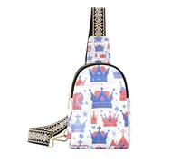 Alla moda Rosso Bianco e Blu Union Jack Crown crossbody fanny pack impermeabile borsa a tracolla per le donne per il pacchetto di giorno, Corona Union Jack rossa bianca e blu, 1 size