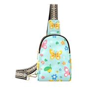 alla moda Safari Spring Butterfly piccola borsa a tracolla multiuso in pelle per viaggi, safari primavera farfalla