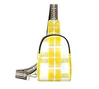 Alla moda San Valentino Plaids Checkered Yellow fionda borsa da uomo leggero zaino borsa per le donne per il viaggio
