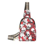 Alla moda Skull Red Terrible borse fanny pack impermeabile fanny pack per le donne per l'escursionismo, Teschio rosso terribile