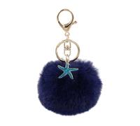 Alla moda Stelle Marine Titolare Leggero Stelle Marine Fuzzy Portachiavi Ornamento Unico Per Accessori Alla Moda Portachiavi Alla Moda Per Adulti, blu navy, Taglia unica