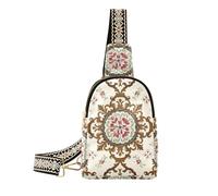 Alla moda stile barocco fiori vintage borsa a tracolla leggero marsupio borse a tracolla per il giorno pack, Fiori vintage in stile barocco