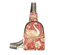 Alla moda Swan Red Gold fionda uomo moda fanny pack crossbody borse per il viaggio, cigno rosso oro, 1 size