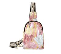 Alla moda Tulipani Colorati Fiori Bella borsa per donna in pelle impermeabile crossbody fanny pack per il viaggio