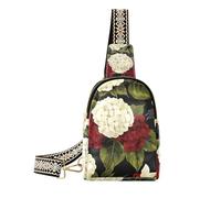 Alla moda Uccelli con rosso e fiore e bianchi fanny pack cross leggero marsupio marsupio per viaggio, Uccelli con rosso e FIORE e bianchi