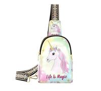 Alla moda unicorni magici pastello borsa a tracolla robusta borse a tracolla per le donne per il pacchetto di giorno, Unicorni magici pastello, 1 size