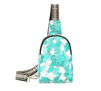 alla moda verde-bianco vetro frammenti corpo fanny bag leggero spalla fanny pack per l'escursionismo