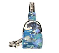 alla moda Vintage Black Leopard Blue Hydrangea Flowers crossbody fanny pack leggero crossover borse per le donne per l'escursionismo, Vintage leopardo nero ortensia blu fiori