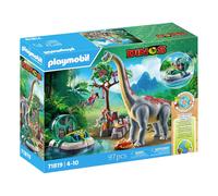 PLAYMOBIL | Dinos | Incontro con il Brachiosauro e Hovercraft | Set di Gioco con Dinosauri | Avventura con i Dinosauri per Bambini dai 4 Anni in Su | 71819