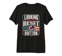 alla Ricerca del Pulsante Reset Bold American Flag Maglietta Premium