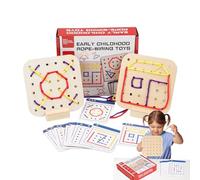 Allacciatura perline giocattoli - legno -Threading game, set di puzzle di regolazione del colore | abilità motorie fini, giocattolo da viaggio, attività di apprendimento precoce, bambino