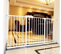 ALLAIBB Cancelletto di sicurezza extra largo con supporto a pressione per bambini, chiusura automatica, in metallo bianco, per cani e animali domestici, con passaggio per scale, porte, cucina e
