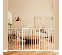 Allaibb - Cancello per cani con montaggio a pressione, extra largo, per la sicurezza dei bambini, con estensione per porte, cucina e soggiorno (146-158 cm)