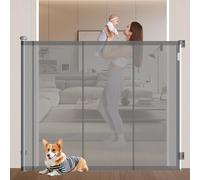 ALLAIBB - Cancello retrattile alto 144,8 cm, cancello retrattile per animali domestici, cancello retrattile di sicurezza per bambini, 145 x 200 cm (altezza x larghezza)