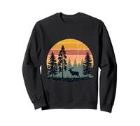 All'aperto Albero Natura Amante Retro Foresta Alce Vintage Tramonto Felpa