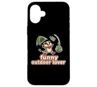 All'aperto Amante Badger Camping Avventura Divertente Natura Retro Custodia per iPhone 16 Plus