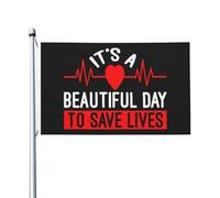 All'Aperto Bandiera Da Cortile 90X150Cm It'S A Day To Save Lives Bandieras Da Giardino Piccola Bandieraes Dell'Individualità Per Feste, Decorazione Domestica, Camion