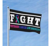 All'Aperto Bandiera Da Esterno Fight Thyroid Cancer Awareness Striscione Da Giardino Outdoor Bandiera Stampata Per Camion, Decorazione Domestica, Barca, 3X5 Ft