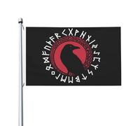 All'Aperto Bandiera Personalizzata 90X150Cm Viking Norse Mythology Pagan Rune Bandierine Resistente Ai Raggi Uv Bandieras Da Giardino Per Giardino, Decorazione Domestica, Feste