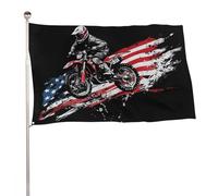 All'Aperto Bandiera Stampata Motocross Dirt Bike Usa Bandiera Da Cortile Outdoor Bandiera Da Giardino Per Barca, Decorazione Domestica, La Fattoria All'Aperto, 3X5 Ft