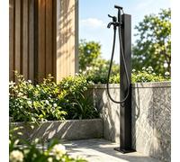 All'aperto, Proprio Contro Il Muro, Colonna D'acqua Verticale | Rubinetto in Acciaio Inossidabile Resistente Al Gelo, Per L'irrigazione Di Giardini E Pascoli,Black 4,95cm/37.4in