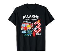 Allarme Adesso Ho 3 Anni Pompiere Compleanno Bimbo Maglietta