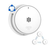 Allarme antifumo interconnesso senza fili, rilevatore di fumo per la casa, allarme antincendio interconnesso senza fili con batteria da 10 anni, 85dB, EN14604 (1 pacco)