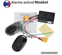 Allarme antifurto 115dB monopattino Ninebot Max G30, G2 - telecomando, XT60...