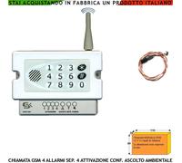 Allarme Ascolto Ambientale Combinatore GSM 4 Canali Furto Incendio 4 Messaggi