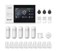 Allarme Casa Senza Fili DIY 24 Pezzi - Sistema Allarme Casa 4.3" Touch, 4G/WiFi/GSM, 10 Sensori Porta/Finestra + 5 Rilevatori Movimento, Allarme 120dB, App Tuya/Smart Life/Alexa,Garanzia 1 Anno