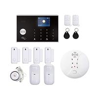 Allarme Casa Senza Fili, G30 TUYA WiFi di allarme di sicurezza Smart Home GSM Kit wireless da ladri wireless antincendio kit di rilevatore di fumo(G30-S10R-D)