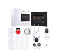 Allarme Casa Senza Fili, Kit di allarme di sicurezza wireless Tuya for allarme di sicurezza domestica Smart House con sensore di fumo PIR Detector IN-Outdoor Camera