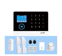Allarme Casa Senza Fili, Tuya Wifi + GSM di allarme kit di sicurezza domestica tocca lo schermo intero for la vita intelligente con sensore della porta PIR Rivelatore(C1)