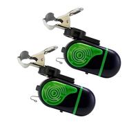 Allarme chiave di pesca - 2 indicatori sonori e LED | Campanello per pesci elettronico a clip in PP - Dispositivo di allarme sensibile e impermeabile per la pesca notturna, ideale per la pesca