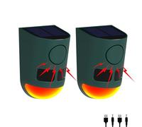 Allarme con sensore di movimento solare per esterni - 129 dB rumoroso rumore, rilevatore di movimento ad ultrasuoni multibanda ad alta frequenza con luce stroboscopica, per Yard Farm Garden