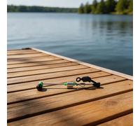 Allarme da pesca con accessori luminosi, ideale per la pesca notturna e compatibile con diversi modelli di staffe (verde)